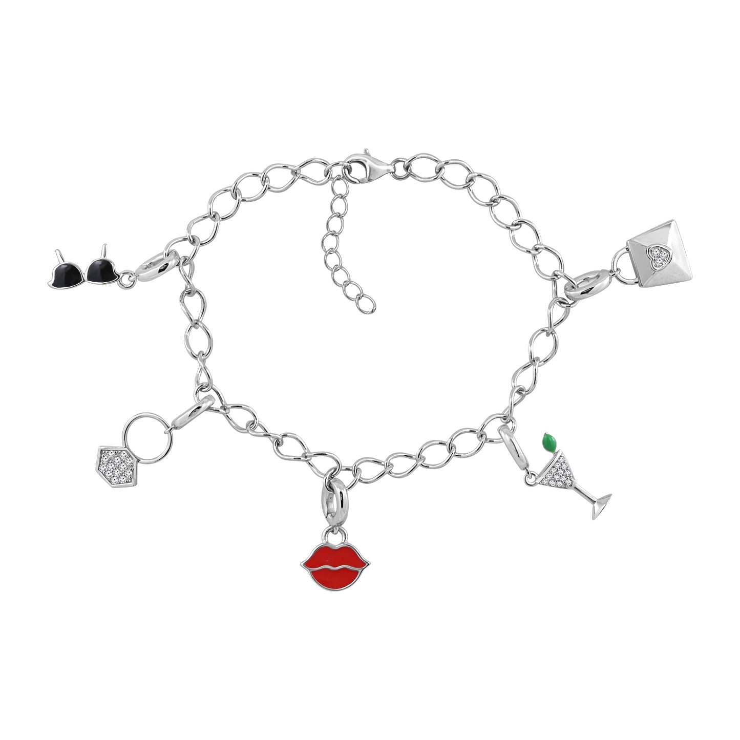 Marilyn Monroe Drop Station Bracelet, 6.75" + 1" extender