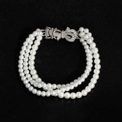 Diamonbliss Marilyn Monroe Pearl Strand with Bow Bracelet