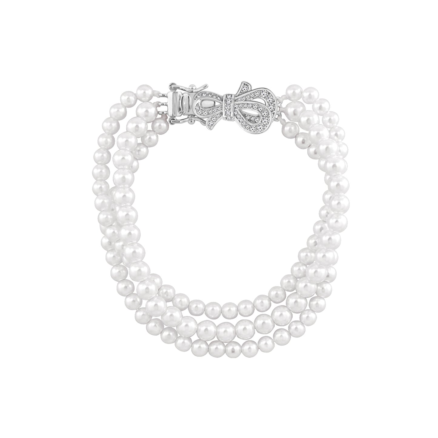 Diamonbliss Marilyn Monroe Pearl Strand with Bow Bracelet