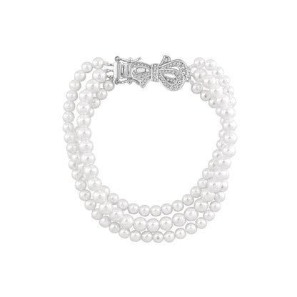 Diamonbliss Marilyn Monroe Pearl Strand with Bow Bracelet