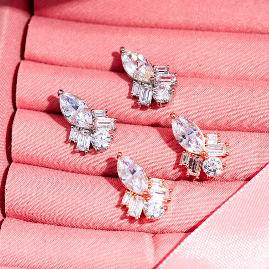 Multi-shape Drop Stud Earrings
