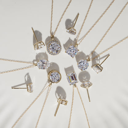 14K Solid Gold Solitaire Necklace