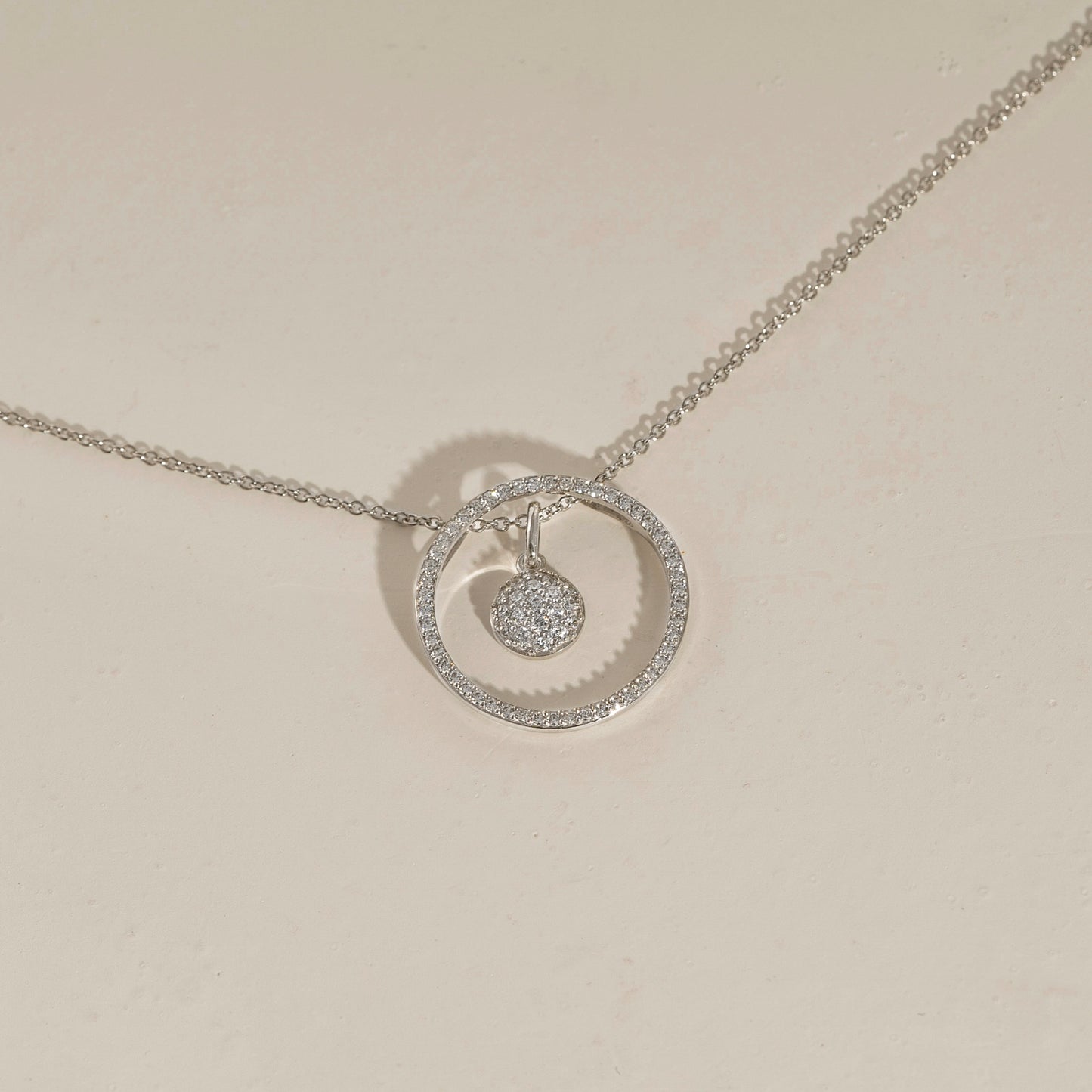 Marilyn Monroe Circle & Round Drop Pendant Necklace