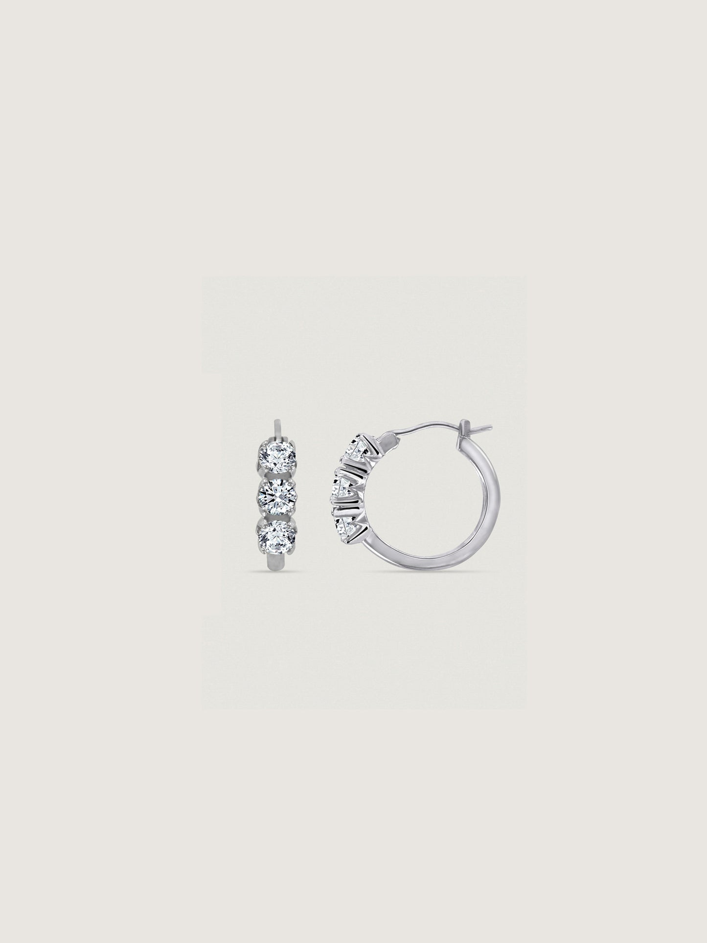 Marilyn Monroe 3-Stone Hoop Earrings