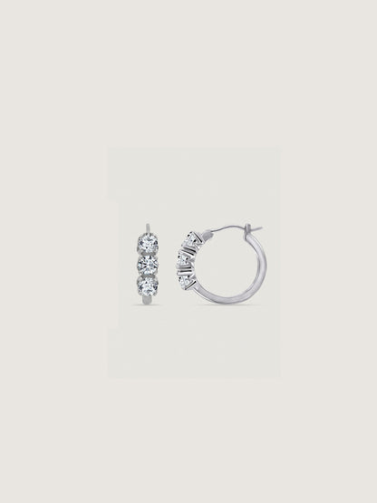 Marilyn Monroe 3-Stone Hoop Earrings