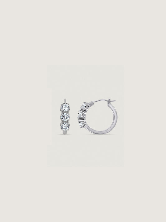 Marilyn Monroe 3-Stone Hoop Earrings
