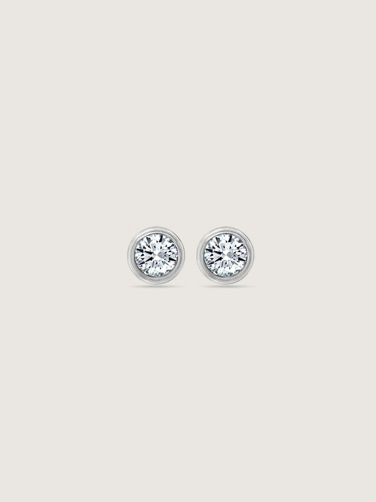 Bezel Stud Earrings