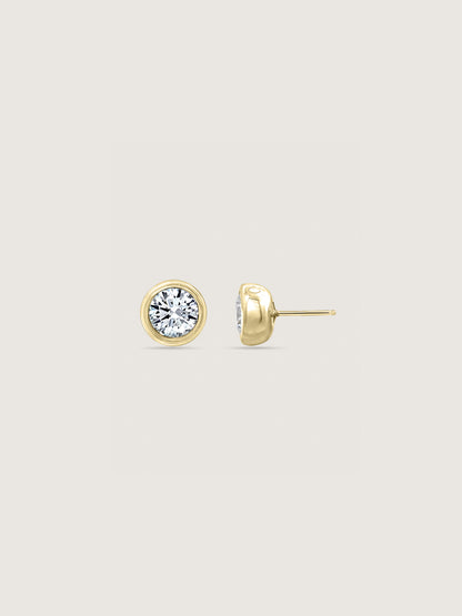 Bezel Stud Earrings