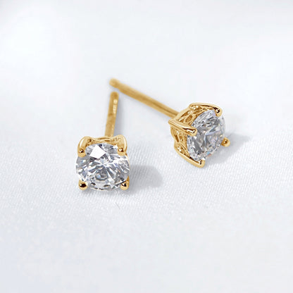 7mm Round Cut Solitaire Stud Earrings