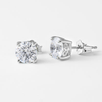 7mm Round Cut Solitaire Stud Earrings
