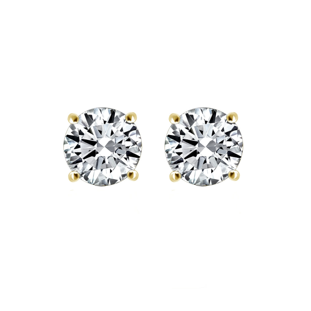 7mm Round Cut Solitaire Stud Earrings