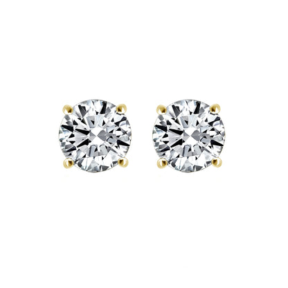 7mm Round Cut Solitaire Stud Earrings