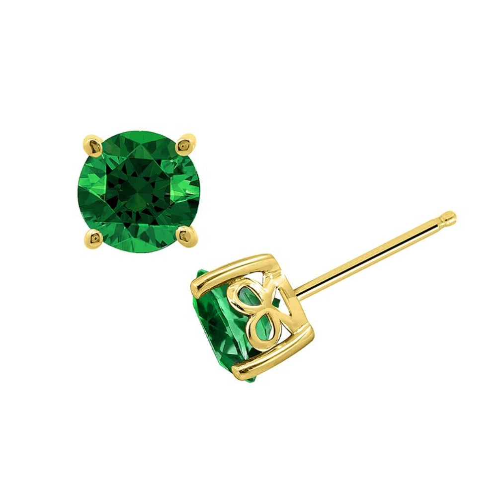 7mm Round Cut Solitaire Stud Earrings