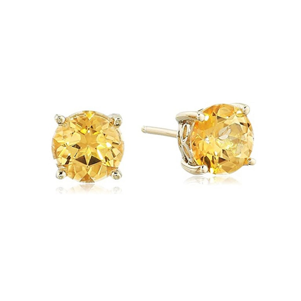 7mm Round Cut Solitaire Stud Earrings