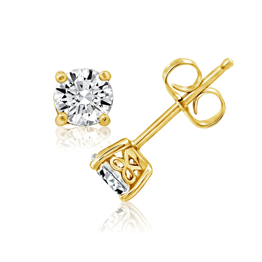 5mm Round Cut Solitaire Stud Earrings