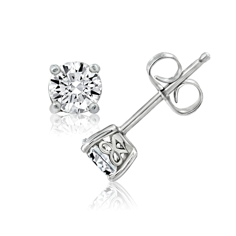 5mm Round Cut Solitaire Stud Earrings