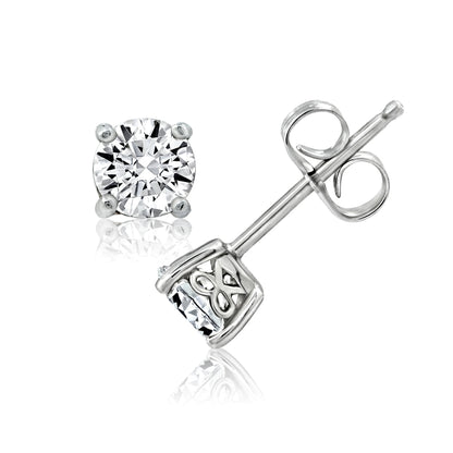 5mm Round Cut Solitaire Stud Earrings