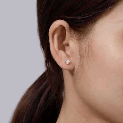 5mm Round Cut Solitaire Stud Earrings