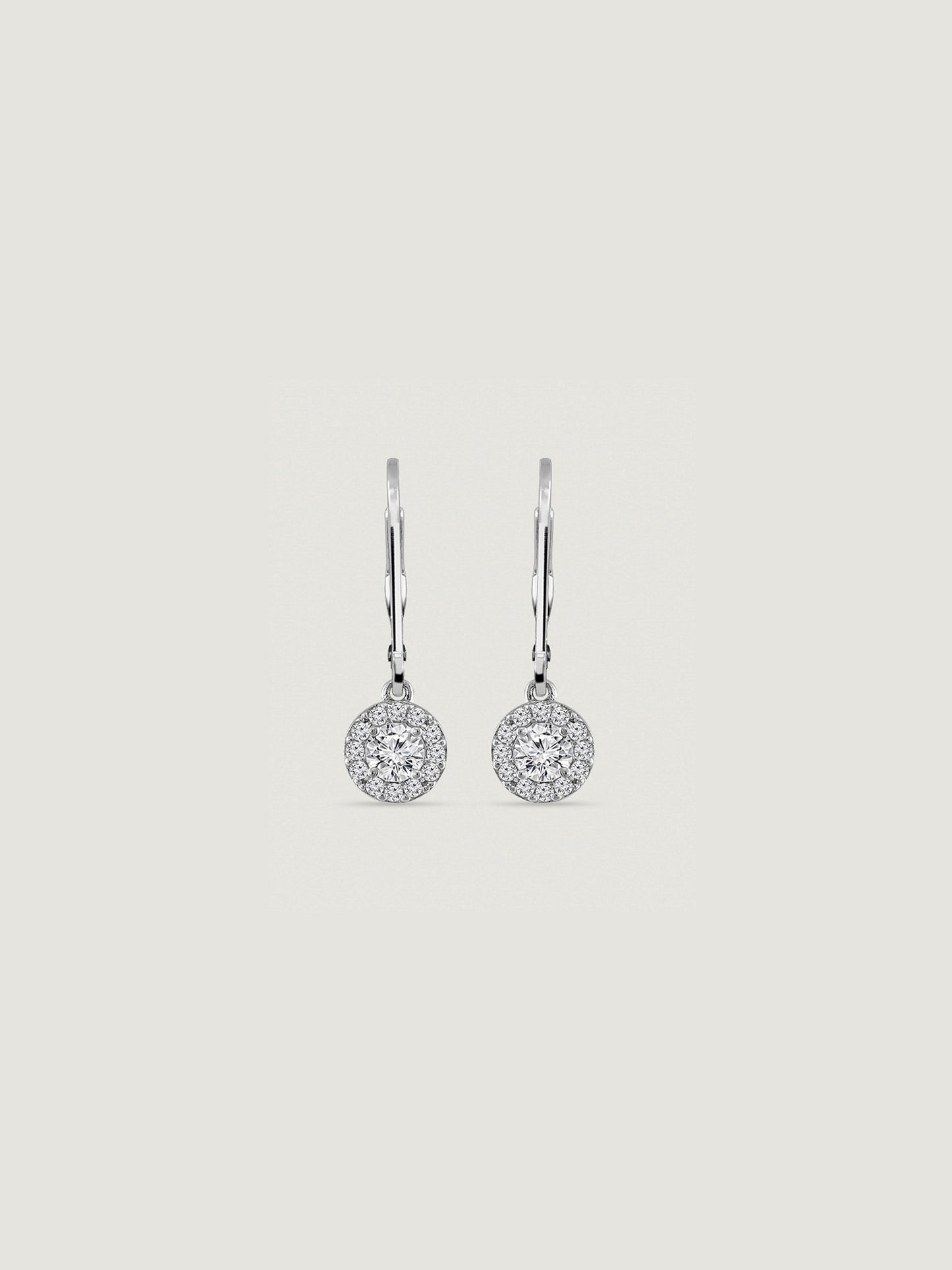 Marilyn Monroe Leverback Drop & Halo Earrings for Women | 14K Yellow Gold, Platinum Plated 925 Sterling Silver | 0.5 to 3 Carats Round Cut Cubic Zirconia CZ Simulated Diamond | Halo Drop Earrings