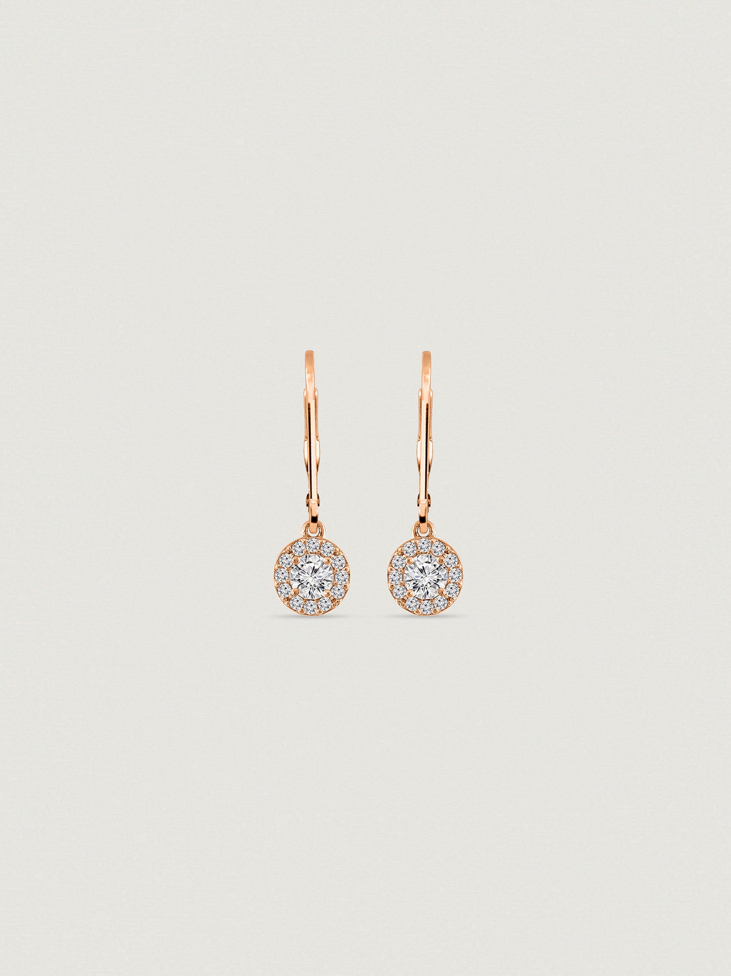 Marilyn Monroe Leverback Drop & Halo Earrings for Women | 14K Yellow Gold, Platinum Plated 925 Sterling Silver | 0.5 to 3 Carats Round Cut Cubic Zirconia CZ Simulated Diamond | Halo Drop Earrings