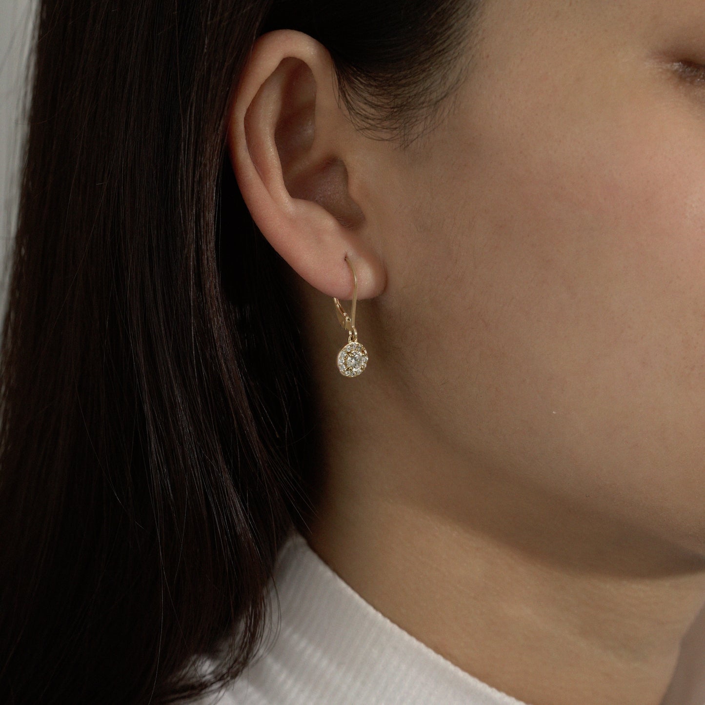 Marilyn Monroe Round Halo Leverback Earrings