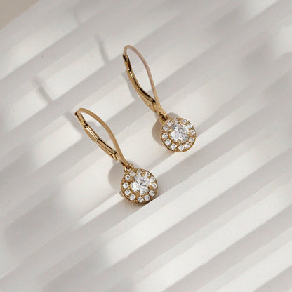 Marilyn Monroe Round Halo Leverback Earrings