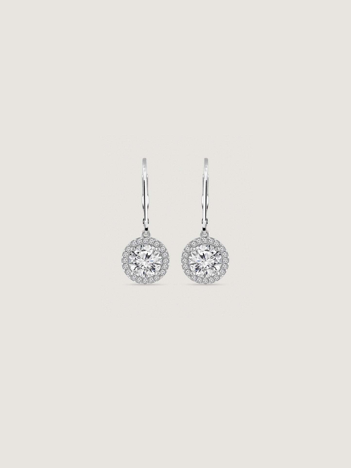 Marilyn Monroe Leverback Drop & Halo Earrings for Women | 14K Yellow Gold, Platinum Plated 925 Sterling Silver | 0.5 to 3 Carats Round Cut Cubic Zirconia CZ Simulated Diamond | Halo Drop Earrings