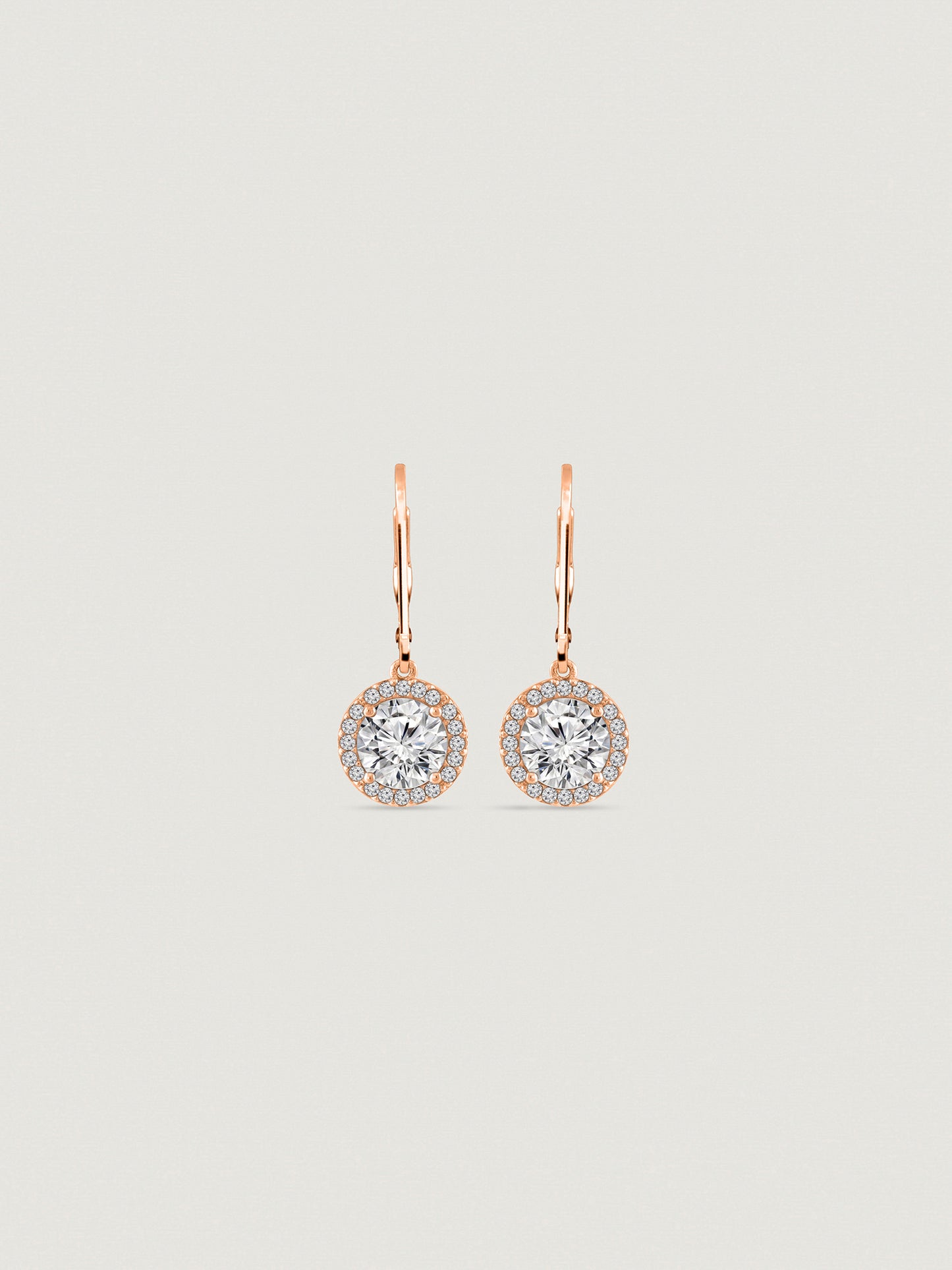 Marilyn Monroe Leverback Drop & Halo Earrings for Women | 14K Yellow Gold, Platinum Plated 925 Sterling Silver | 0.5 to 3 Carats Round Cut Cubic Zirconia CZ Simulated Diamond | Halo Drop Earrings