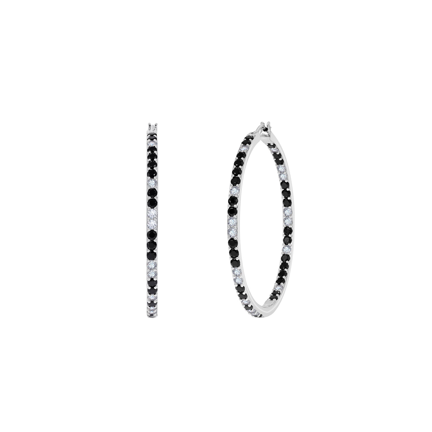 Diamonbliss Marilyn Monroe Black & White Hoop Earrings