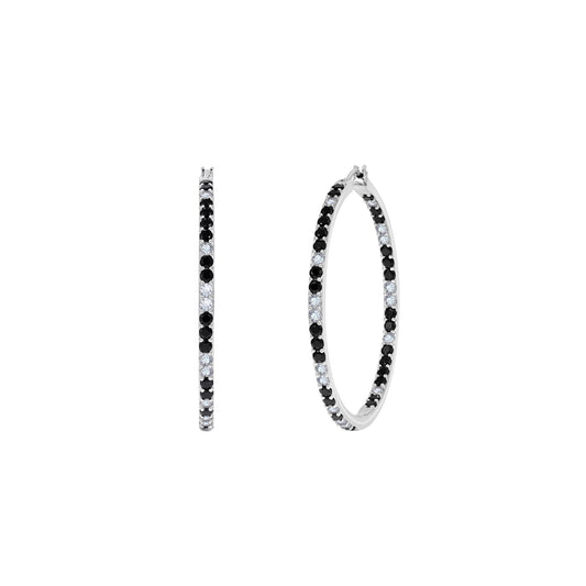Diamonbliss Marilyn Monroe Black & White Hoop Earrings