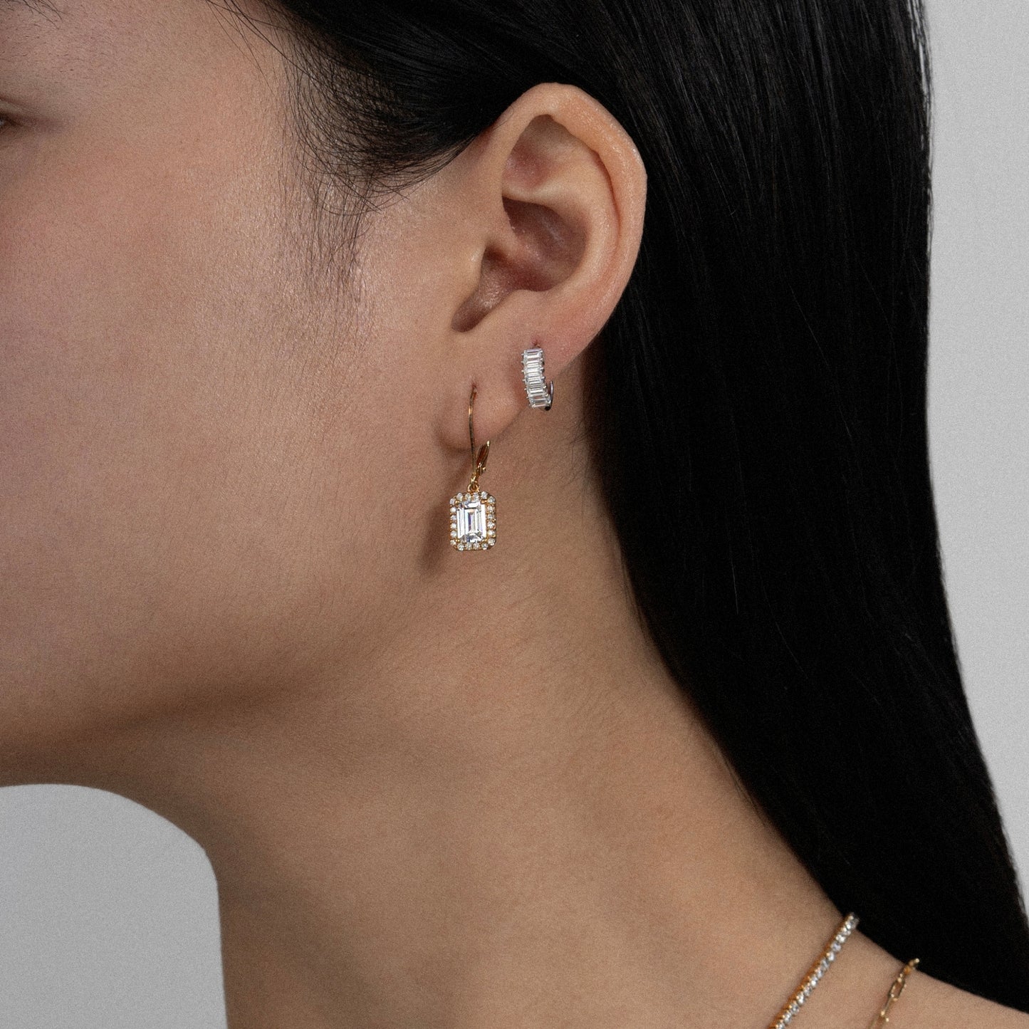 Marilyn Monroe Baguette Hoop Earrings