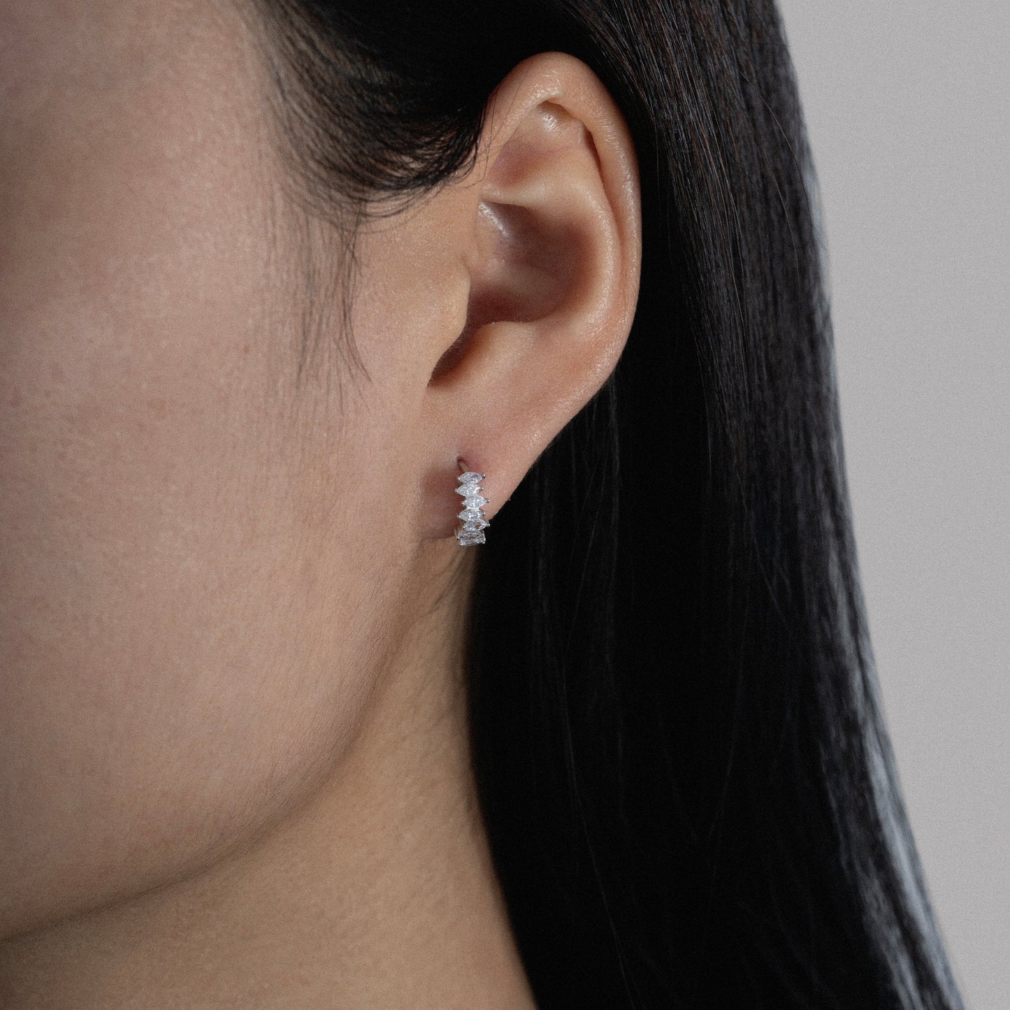 Marilyn Monroe Wavy Marquise Hoop Earrings