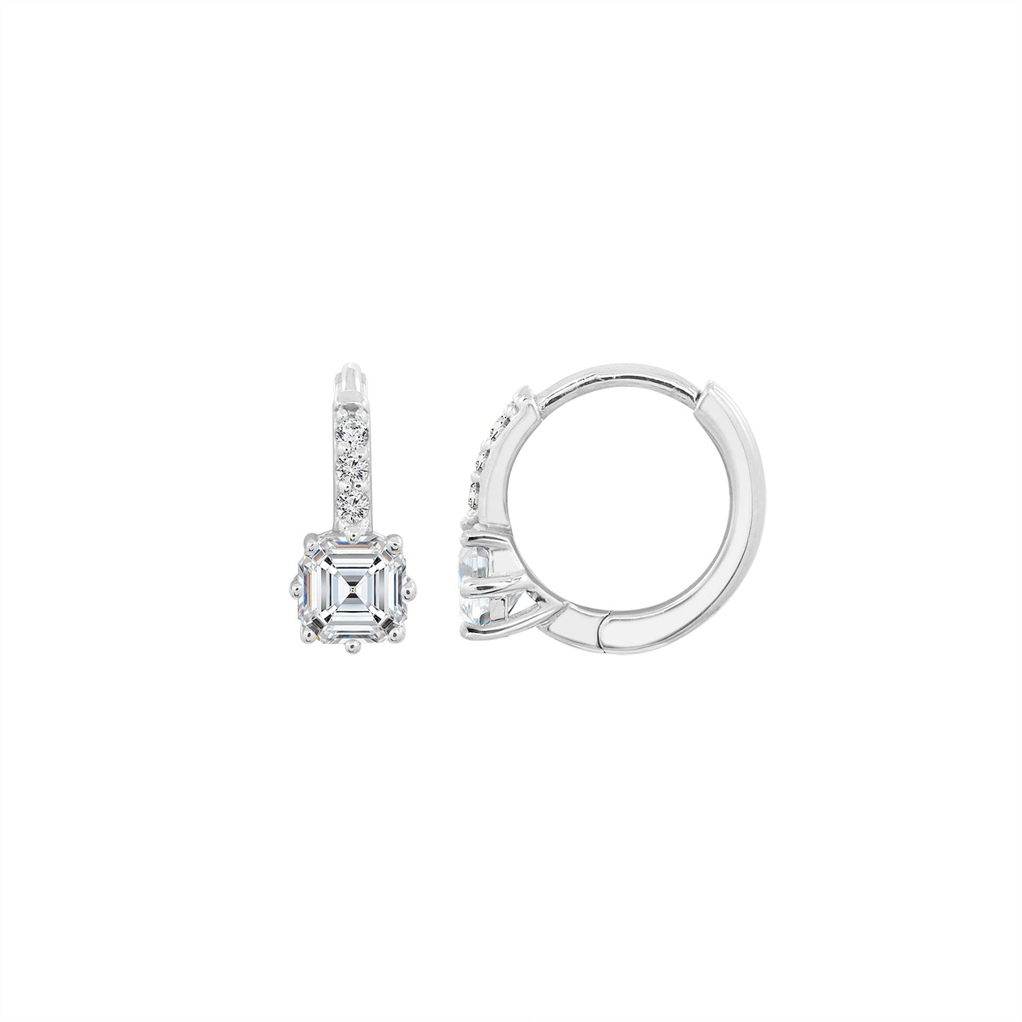 Diamonbliss Marilyn Monroe Asscher Center Hoop Earrings