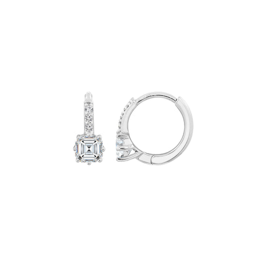 Diamonbliss Marilyn Monroe Asscher Center Hoop Earrings