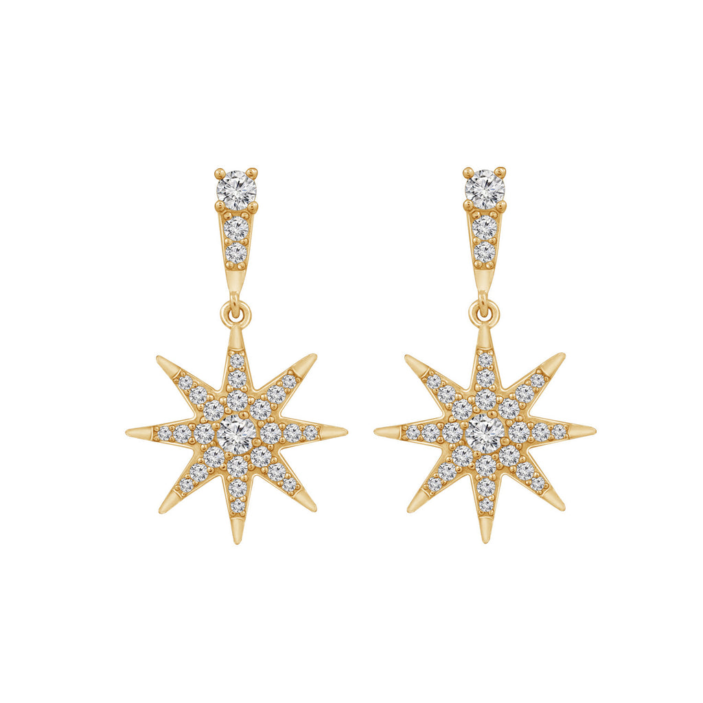 Dangle Sunburst & Star Earrings