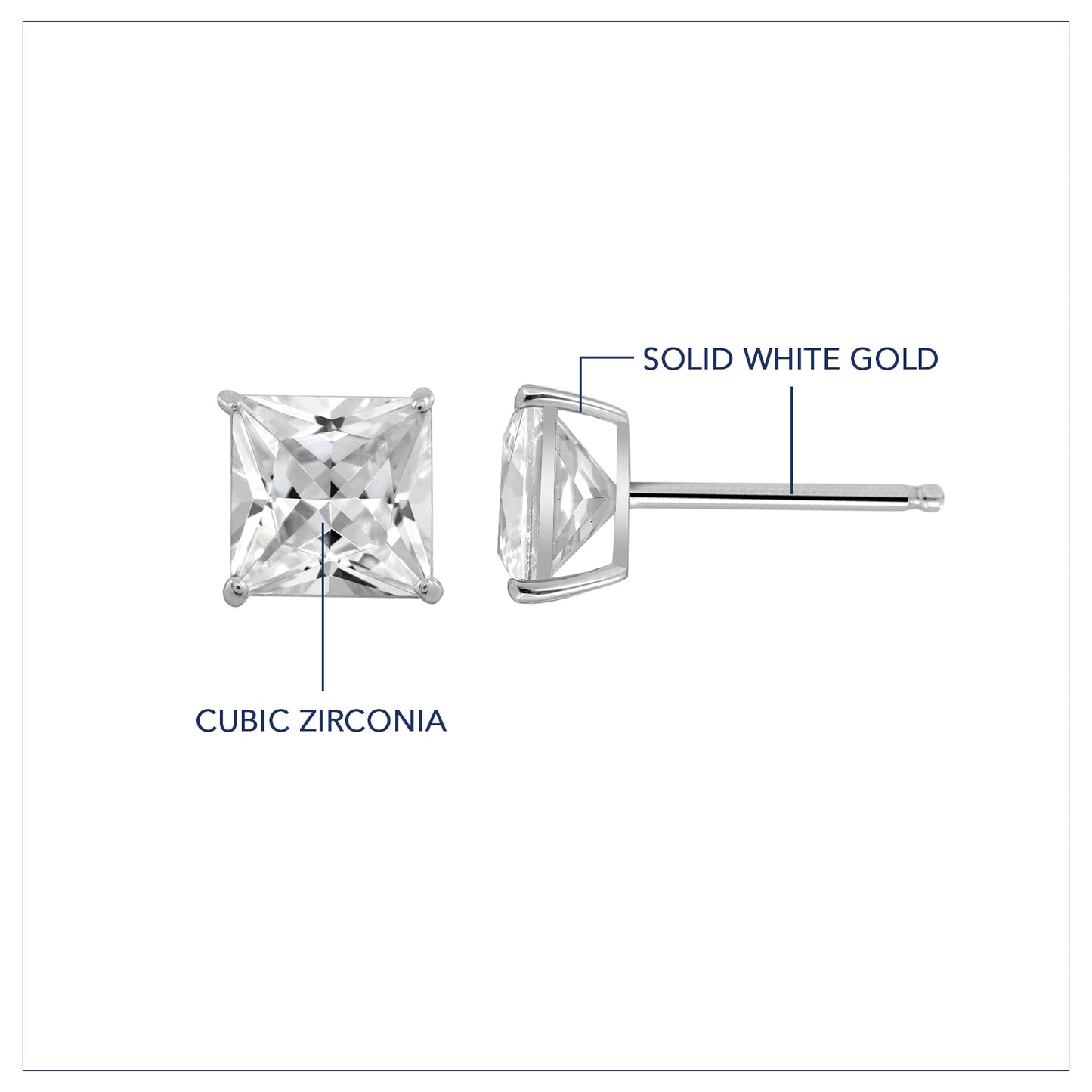 10K Solid Gold Stud Earrings