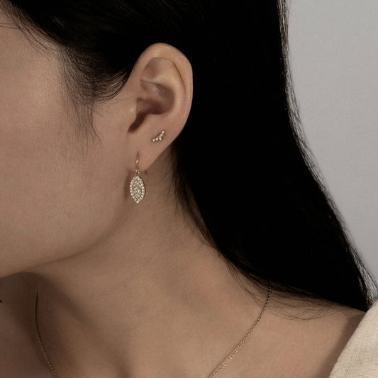 Marilyn Monroe Pave Marquise Shape Earrings
