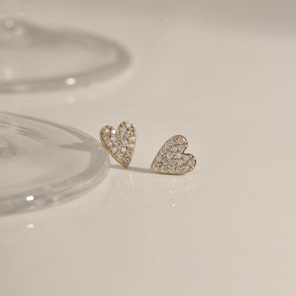 Marilyn Monroe Pavé Heart Stud Earrings