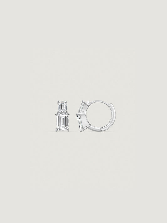 Marilyn Monroe Duo Baguette Hoops Earrings
