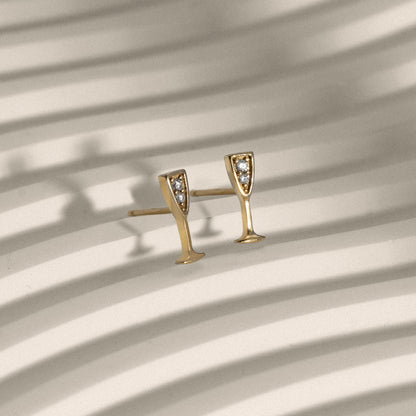 Marilyn Monroe Cocktail Glass Stud Earrings