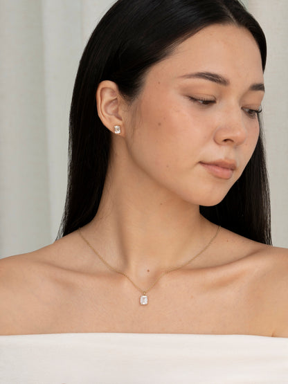 Diamonbliss Lab-Grown Diamond 1.0 cttw Emerald Solitaire Necklace