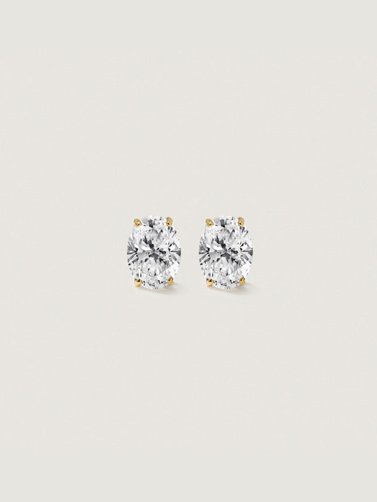 Diamonbliss Lab-Grown Diamond 1.0 cttw Oval Solitaire Earrings