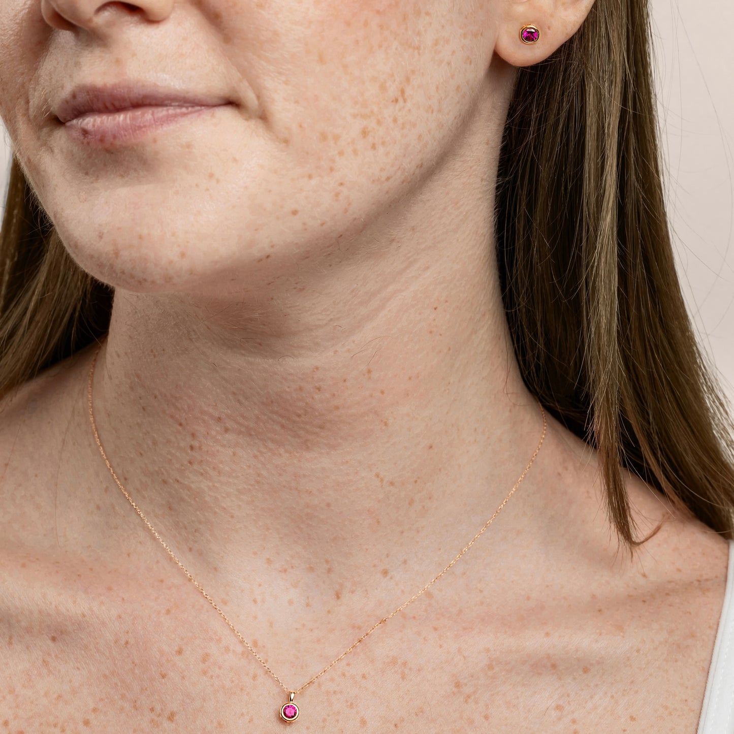 10K Solid Gold Birthstone Pendant Necklace