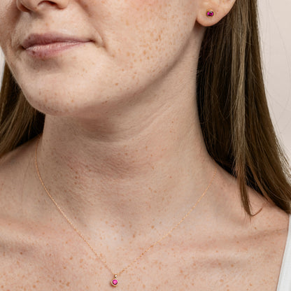 10K Solid Gold Birthstone Pendant Necklace