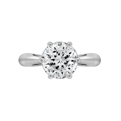 Round Cut Solitaire with Tapered Band Ring