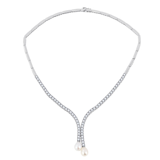 Diamonbliss Marilyn Pearl Lariat Necklace