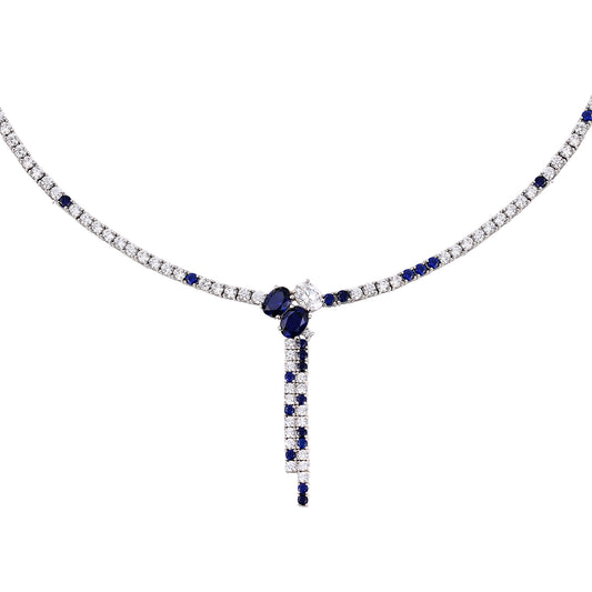 Diamonbliss Marilyn Sapphire Lariat Necklace