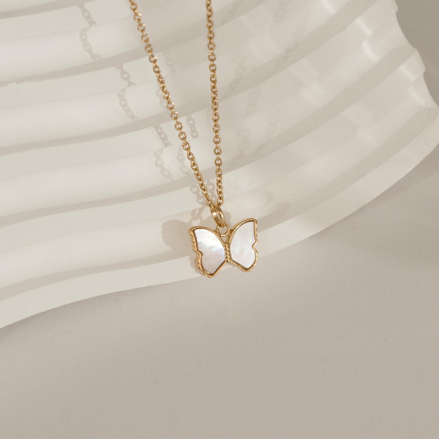 Marilyn Monroe Pearly Butterfly Pendant Necklace