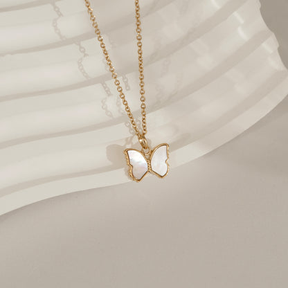 Marilyn Monroe Pearly Butterfly Pendant Necklace