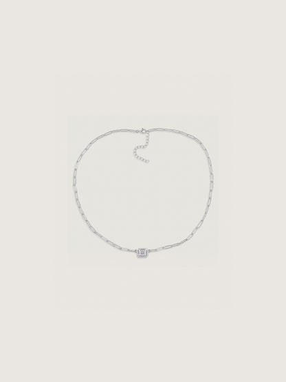 Curb Chain Solo Emerald Necklace